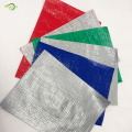 Silver red uv coated PE woven tarpaulin