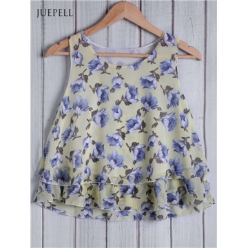 Guangzhou Refreshion Floral Imprimir Loose Mulher Tank Top