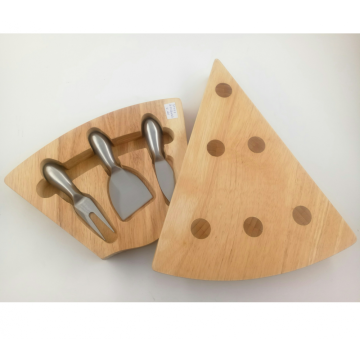 Triangle shape wooden cheese board