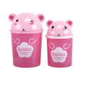 Pink Rabbit Design Plastic Flip-on Poubelle (A11-5806)