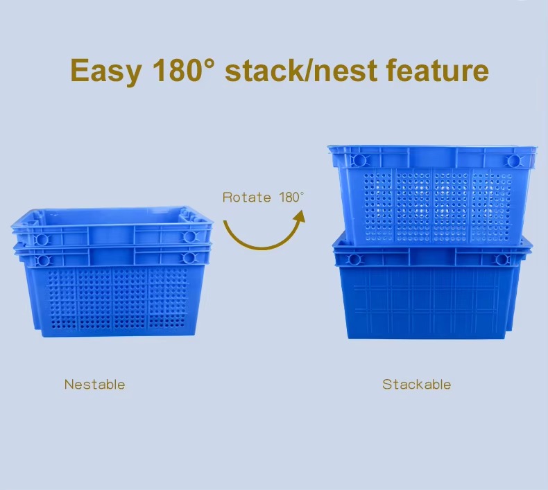 Nestable Stackable 600x400x310mm Plastic Crates8 Nestable Stackable 600x400x310mm Plastic Crates8