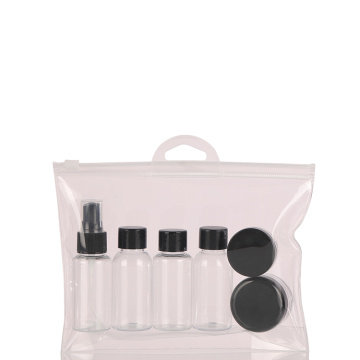 1ozl 1.5oz 2oz leak proof clear bag black skin care shampoo plastic travel bottles set kit