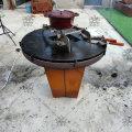 Wood burning Corten steel fire pit Bbq Grill