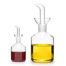 Round Small Oil and Vinegar Glass Cruet in Borosilicate Material