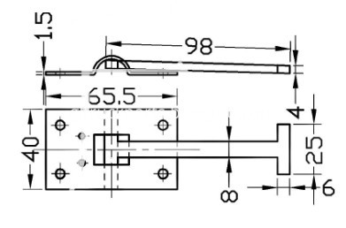 Trailer Door Bar Lock Hinge