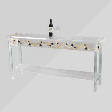 Table pliante moderne ronde en acrylique transparent