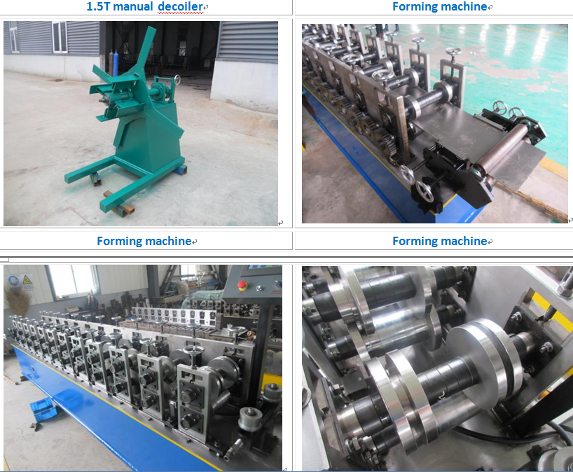 60 27 27 28 combined ceiling machine line pictures of the uncoiler, the feeding and the roll forming line