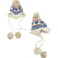 Popular good quality winter knit hat with ear flaps