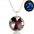 Collier Lumineux En Fleur Pendentif Globe Neckalce Collier En Argent