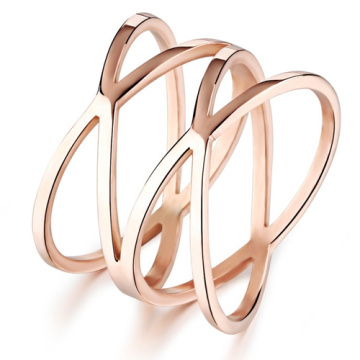 Persönlichkeit Rose Gold Woman Party Ringe Punk-Stil voll Edelstahl Damen Schmuck 14MM Breite Zubehör