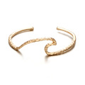 Rose gold womens ocean wave cuff bracelet