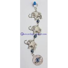 Evil Eye Bead Three Elephant Wall Hanging Amulet