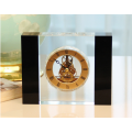 Acrylic Square Tabletop Clock with Black Edge