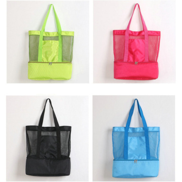 Lightweight Mesh Insulated Picnic Cooler Beach Tote Bags