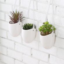 Modern Ceramic White Hanging Planters for Indoor Plants