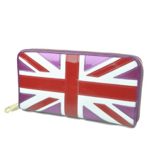 union jack wallet for women shiny pu leather