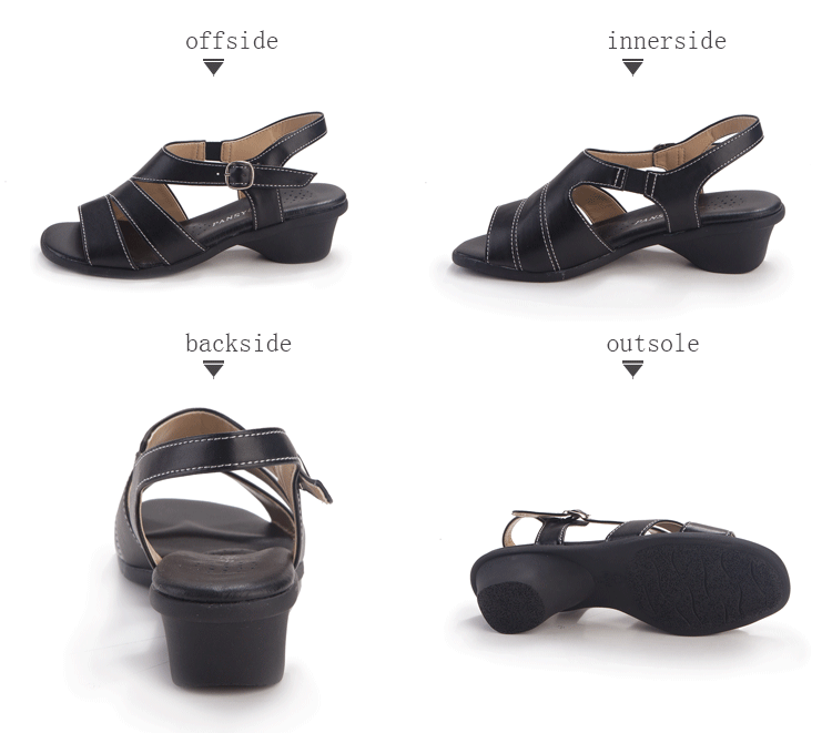 pansy comfort summer sandals black detail show