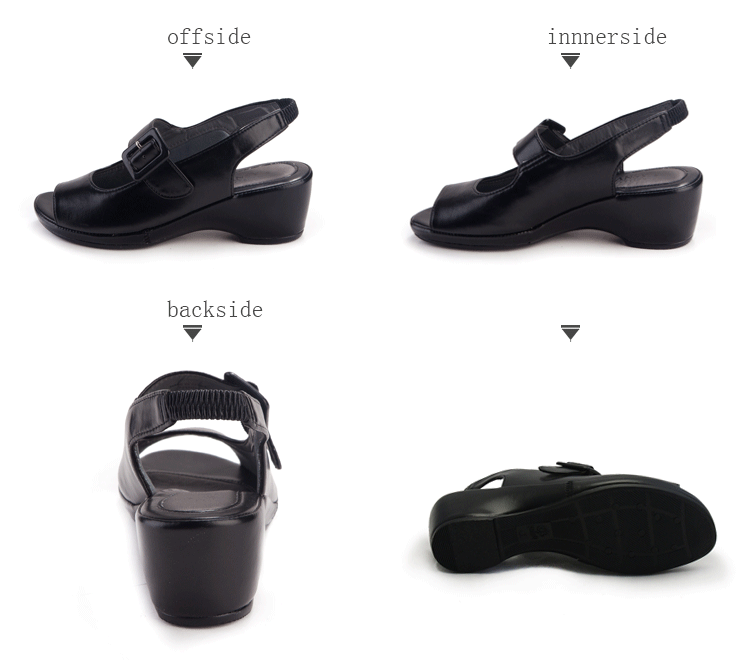 pansy comfort summer sandals black detail