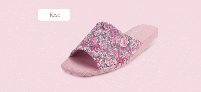 pansy comfort indoor slippers rose