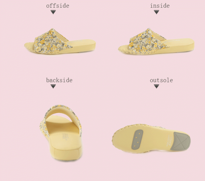 pansy comfort indoor slippers yellow details