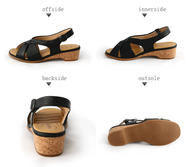 pansy comfort summer sandals black detail show