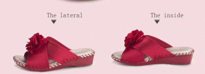 pansy comfort shoes indoor slippers red detail show