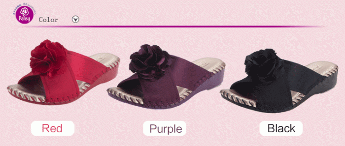 pansy comfort shoes indoor slippers red purple black