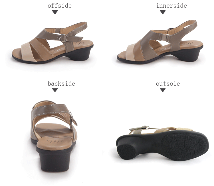 pansy comfort summer sandals khaki details