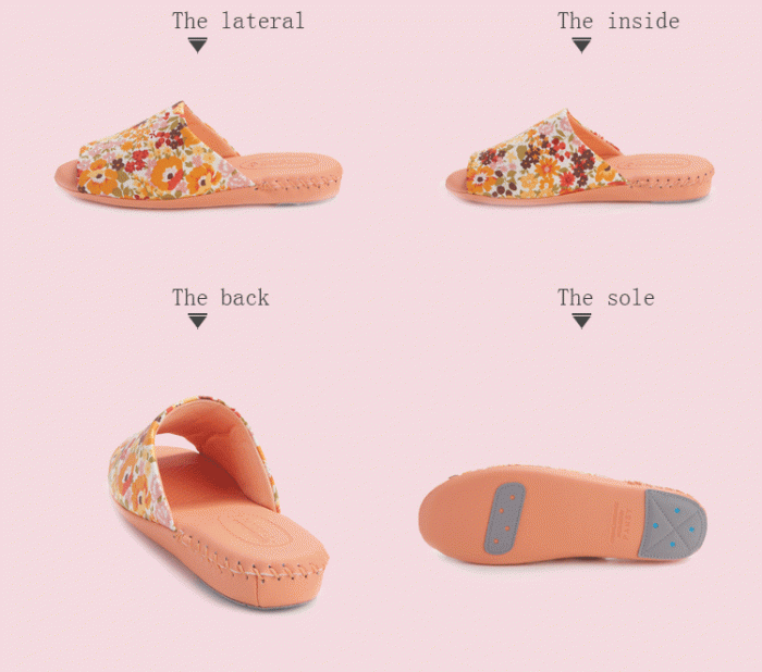 pansy comfort indoor slippers orange details