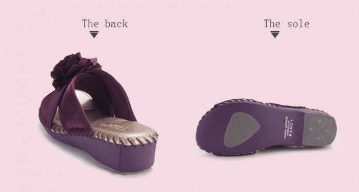 pansy comfort shoes indoor slippers purple detail show