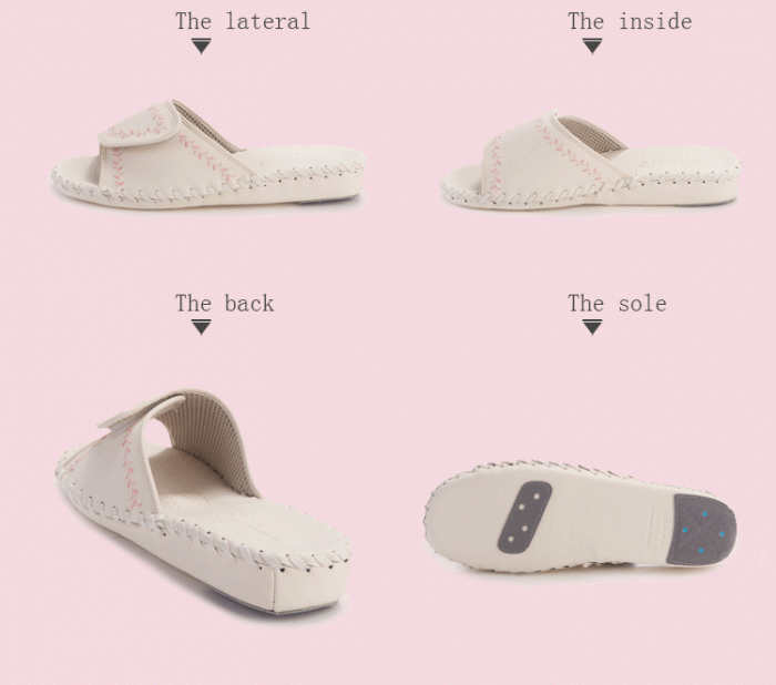 pansy indoor slippers ivory details