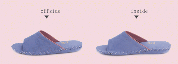 pansy comfort indoor slippers blue detail