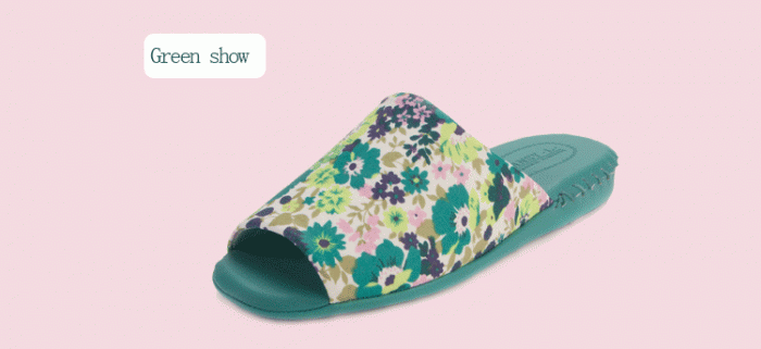 pansy comfort indoor slippers green