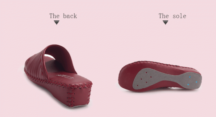 pansy comfort slippers red details