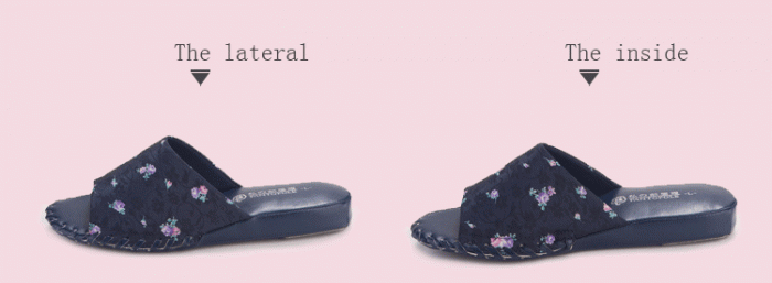 pansy comfort indoor slippers navy details