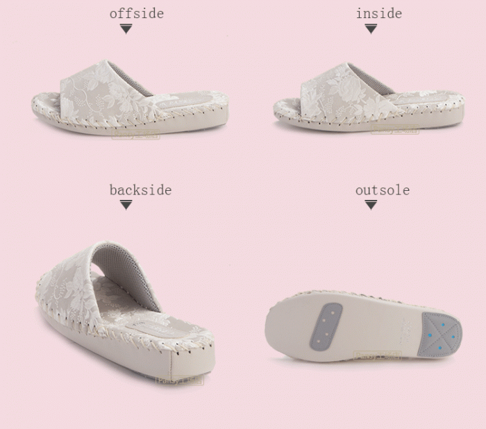 pansy comfort indoor slippers ivory details