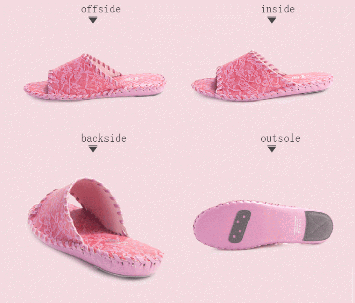 pansy comfort indoor slippers rose details