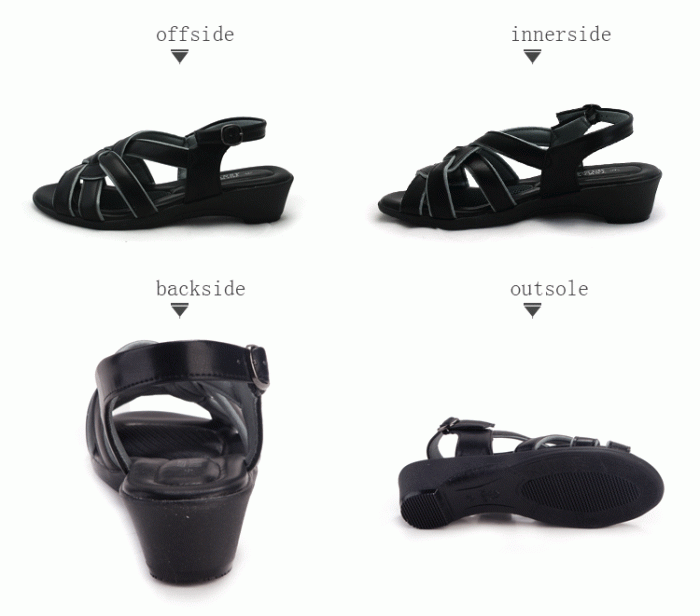 pansy comfort summer sandals black detail display