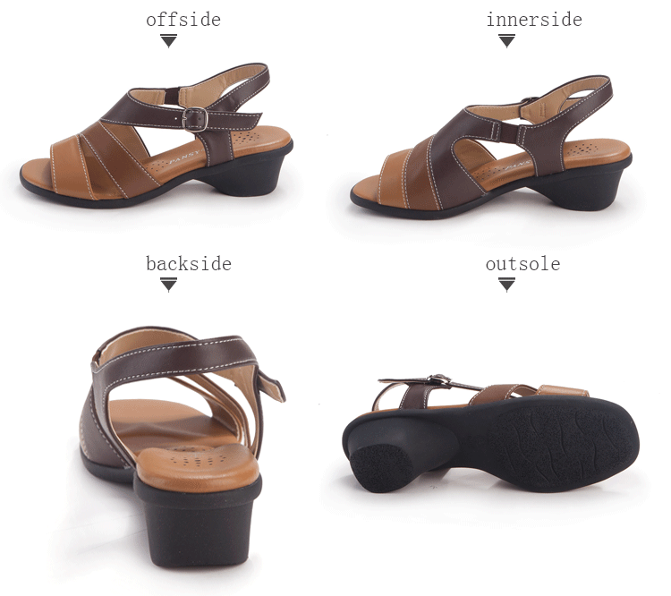 pansy comfort summer sandals C.brown detail show