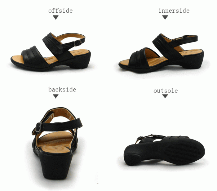 pansy comfort summer sandals black details