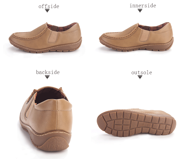 pansy elastic design comfort casual shoes oak