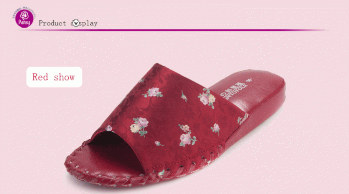 pansy comfort indoor slippers red