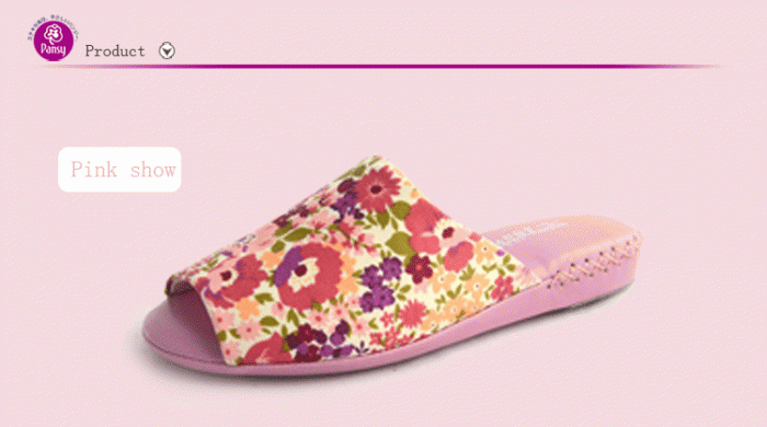 pansy indoor slippers pink