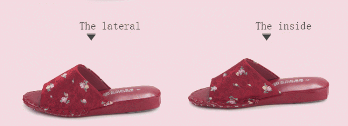 pansy comfort indoor slippers red details