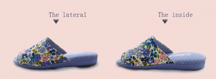 pansy indoor slippers blue details