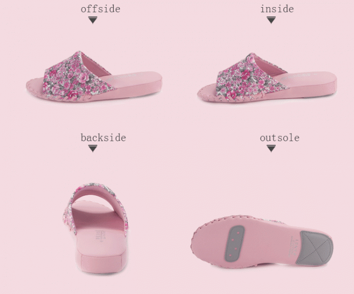 pansy comfort indoor slippers rose details