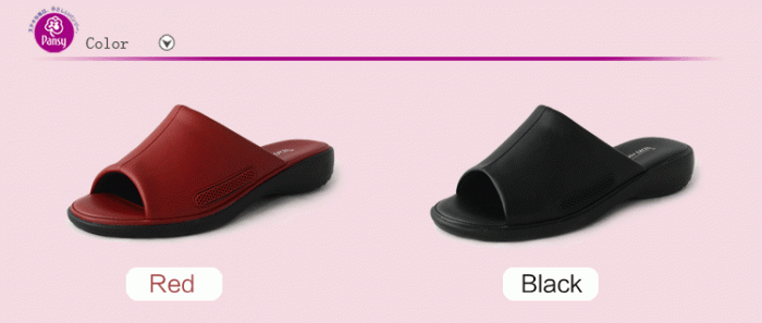 pansy comfort slippers red black