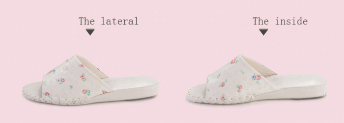 pansy comfort indoor slippers white details