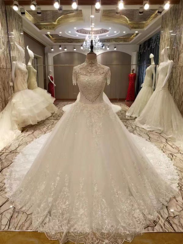 New Arrival 2017 Top Princess Marriage Short Sleeve Wedding Dresses