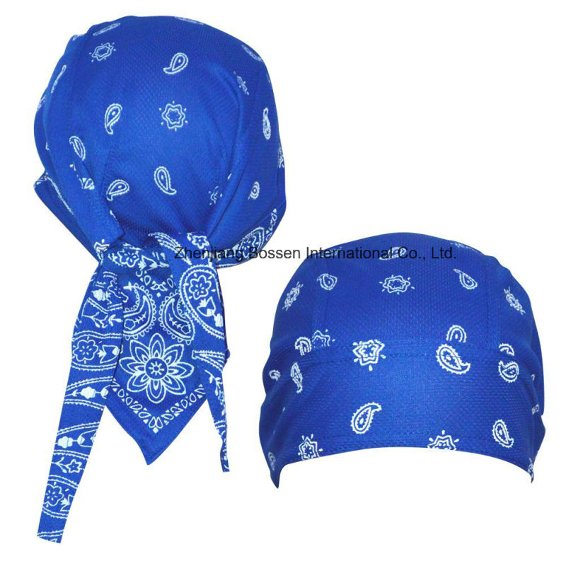 China Factory Produce Customized Logo Printed Promotional Sports Cotton Red Paisley Biker Bandana Cap